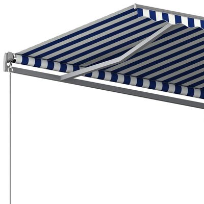 vidaXL fritstående markise 600x350 cm automatisk betjening blå/hvid