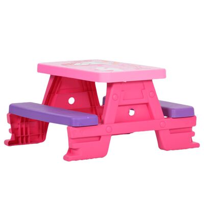 vidaXL picnicbord med bænke til børn 79x69x42 cm pink