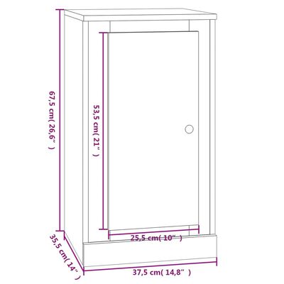 vidaXL skænke 2 stk. 37,5x35,5x67,5 cm konstrueret træ sort