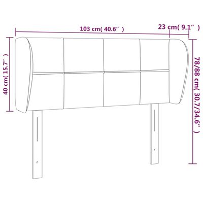 vidaXL sengegavl med kanter 103x23x78/88 cm stof blå