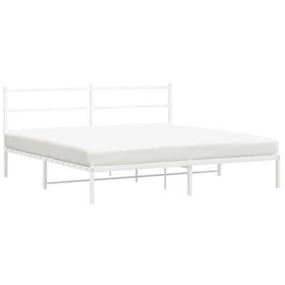 vidaXL sengeramme med sengegavl 193x203 cm metal hvid