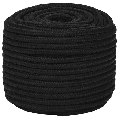 vidaXL arbejdsreb 14 mm 25 m polyester sort