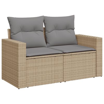 vidaXL sofasæt til haven 8 dele med hynder polyrattan beige