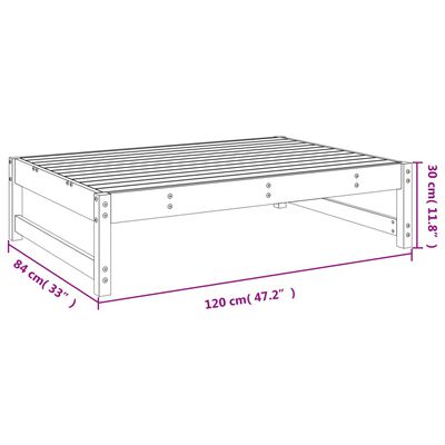 vidaXL udendørs fodskammel 120x80 cm massivt fyrretræ honningbrun