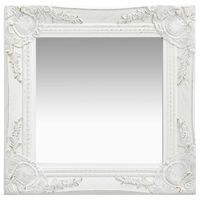 vidaXL vægspejl 40x40 cm barokstil hvid