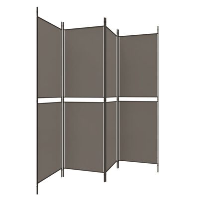 vidaXL 4-panels rumdeler 200x200 cm stof antracitgrå