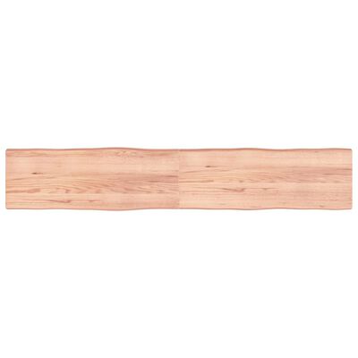 vidaXL bordplade 220x40x(2-6) cm naturlig kant behandlet træ lysebrun