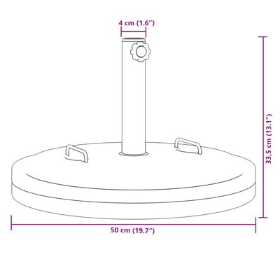 vidaXL parasolfod med håndtag til Ø38/48 mm stænger 25 kg rund