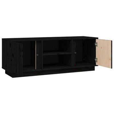 vidaXL tv-bord 110x35x40,5 cm massivt fyrretræ sort