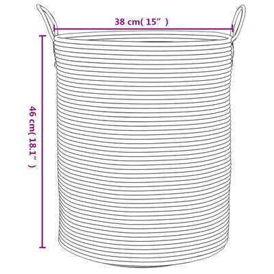 vidaXL opbevaringskurv Ø38x46 cm bomuld grå og hvid