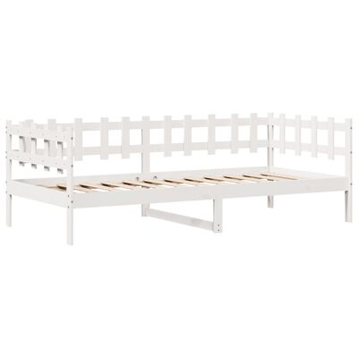 vidaXL daybed med skuffer 90x200 cm massivt fyrretræ hvid