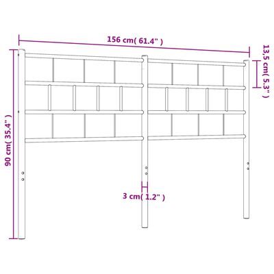 vidaXL sengegavl 150 cm metal hvid