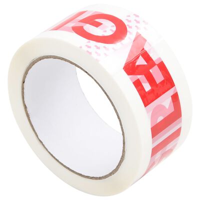 vidaXL pakketape 36 stk. 48 mm x 66 m FRAGILE-print hvid