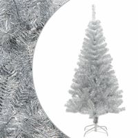 vidaXL kunstigt juletræ med juletræsfod 120 cm PET sølvfarvet