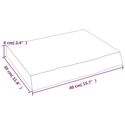 vidaXL bordplade til badeværelse 40x30x(2-6) cm massivt træ lysebrun