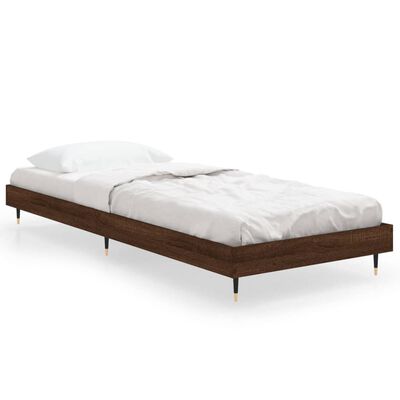 vidaXL sengeramme 75x190 cm uden madras konstrueret træ brunt eg