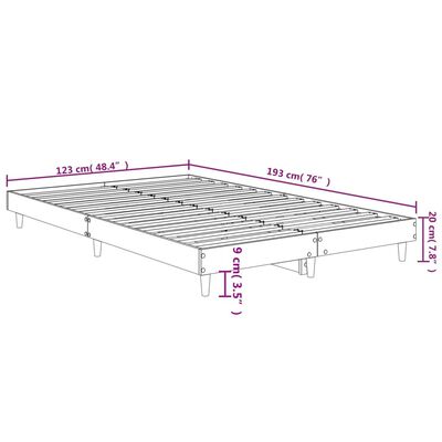 vidaXL sengestel 120x190 cm konstrueret træ sort