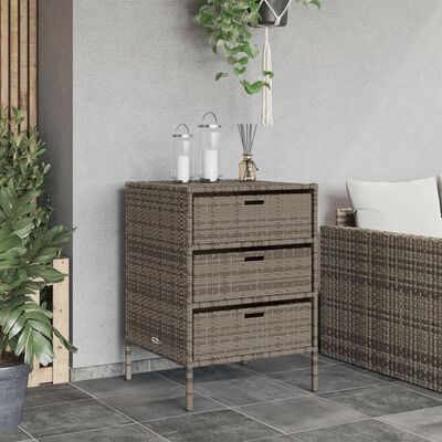 vidaXL opbevaringsskab til haven 55x59x80 cm polyrattan grå