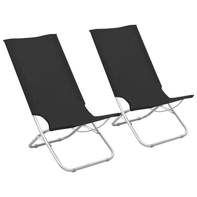 vidaXL foldbare strandstole 2 stk. stof sort