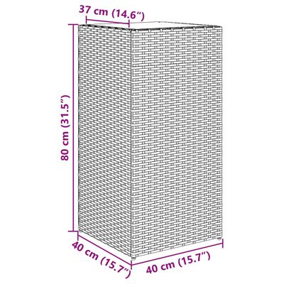 vidaXL plantekasser 2 stk. 40x40x60 cm polyrattan sort