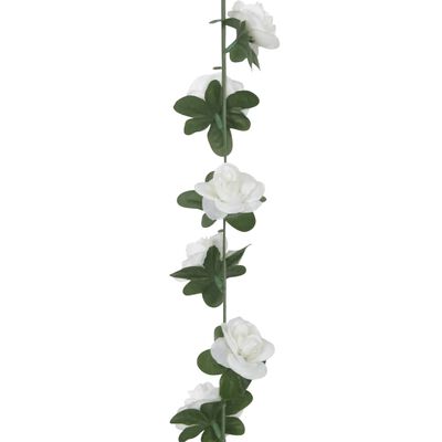 vidaXL blomsterguirlander til jul 6 stk. 240 cm hvid