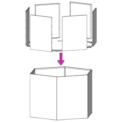 vidaXL plantekasse 46x40x45 cm sekskantet galvaniseret stål