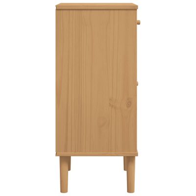 vidaXL sengebord SENJA rattanlook 40x35x80 cm massivt fyrretræ brun