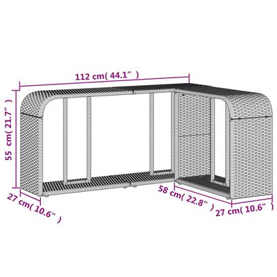 vidaXL opbevaringshylder 2 stk. polyrattan lysegrå