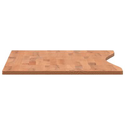 vidaXL skrivebordsplade 100x(45-50)x1,5 cm massivt bøgetræ