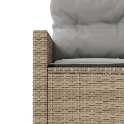 vidaXL havesofa med hynder halvrund polyrattan beige