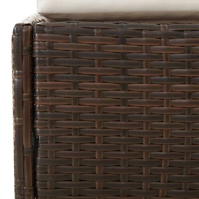 vidaXL solseng med foldbart tag 200x114x128 cm polyrattan brun