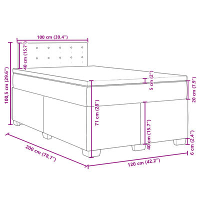 vidaXL kontinentalseng med madras 120x200 cm kunstlæder sort