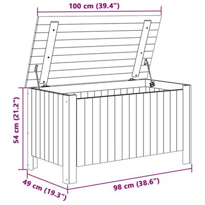 vidaXL opbevaringsboks med låg RANA 100x49x54 cm massivt fyrretræ hvid