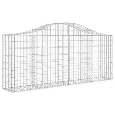 vidaXL buede gabionkurve 10 stk. 200x30x80/100 cm galvaniseret jern