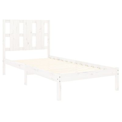 vidaXL sengeramme 75x190 cm Small Single massivt træ hvid