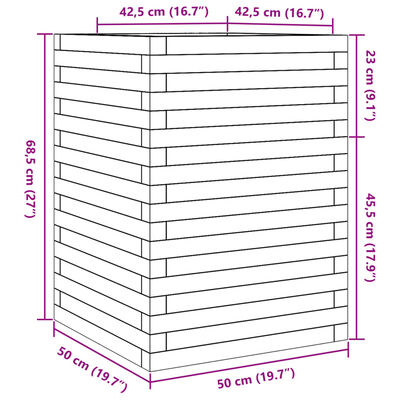 vidaXL plantekasse 50x50x68,5 cm imprægneret fyrretræ