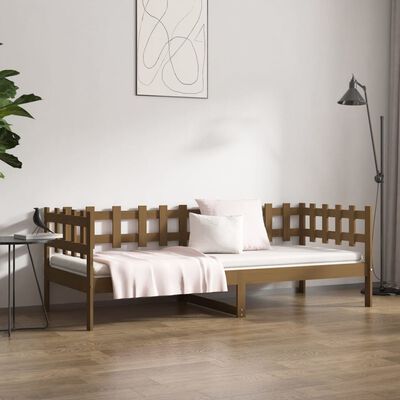 vidaXL daybed 80x200 cm massivt fyrretræ gyldenbrun