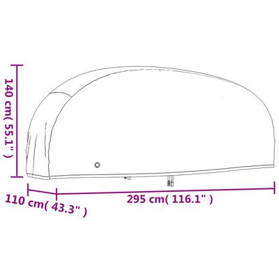 vidaXL motorcykelovertræk 295x110x140 cm 210D oxfordstof sort