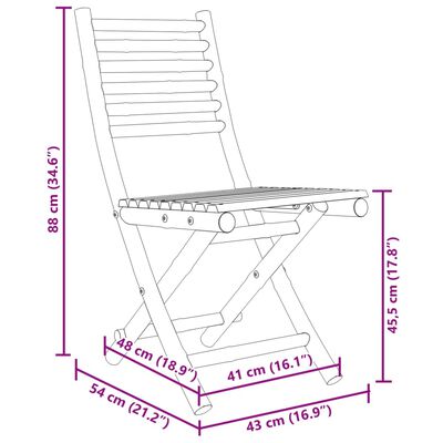 vidaXL foldbare havestole 8 stk. 43x54x88 cm bambus