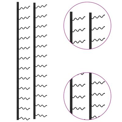 vidaXL væghængt vinreol til 36 flasker jern sort