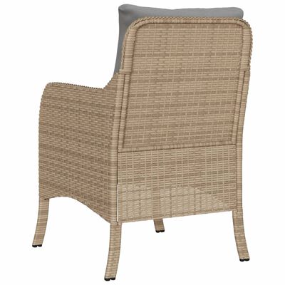 vidaXL havestole med hynder 2 stk. polyrattan blandet beige