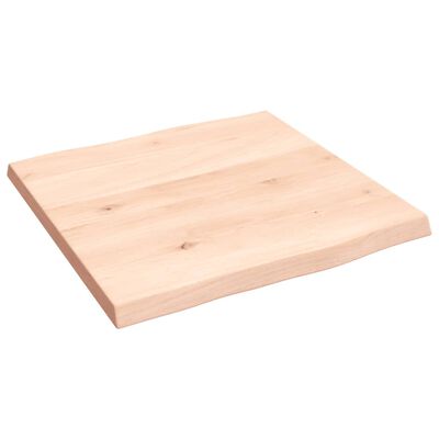 vidaXL bordplade 40x40x2 cm naturlig kant ubehandlet massivt egetræ