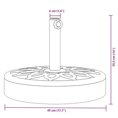 vidaXL parasolfod til Ø38/48 mm stænger 25 kg rund