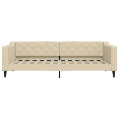 vidaXL daybed med madras 90x200 cm stof cremefarvet