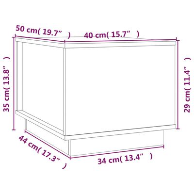 vidaXL sofabord 40x50x35 cm massivt fyrretræ