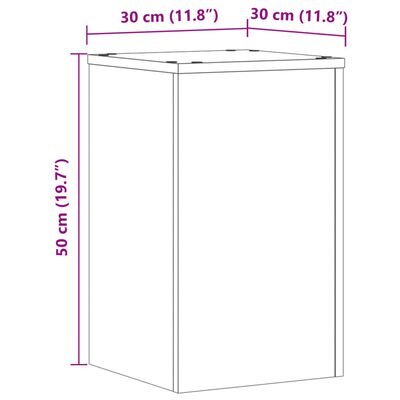 vidaXL plantestativer 2 stk. 30x30x50 cm konstrueret træ brunt eg