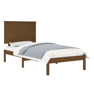 vidaXL sengeramme 75x190 cm Small Single massivt træ gyldenbrun