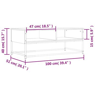 vidaXL sofabord 100x51x40 cm konstrueret træ sort