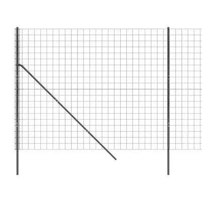 vidaXL trådhegn 2,2x25 m galvaniseret stål antracitgrå