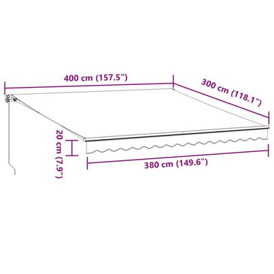 vidaXL markise 400x300 cm automatisk betjening brun